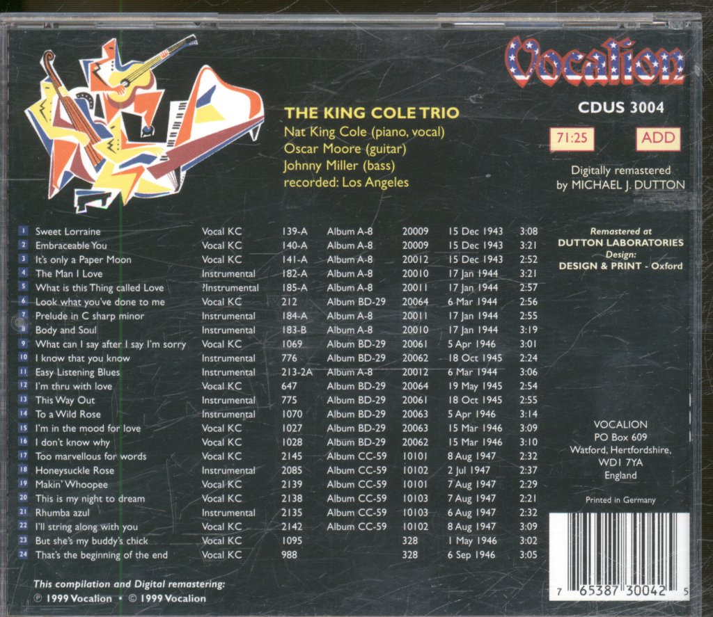 Nat King Cole Trio - This Is My Night To Dream - Cd