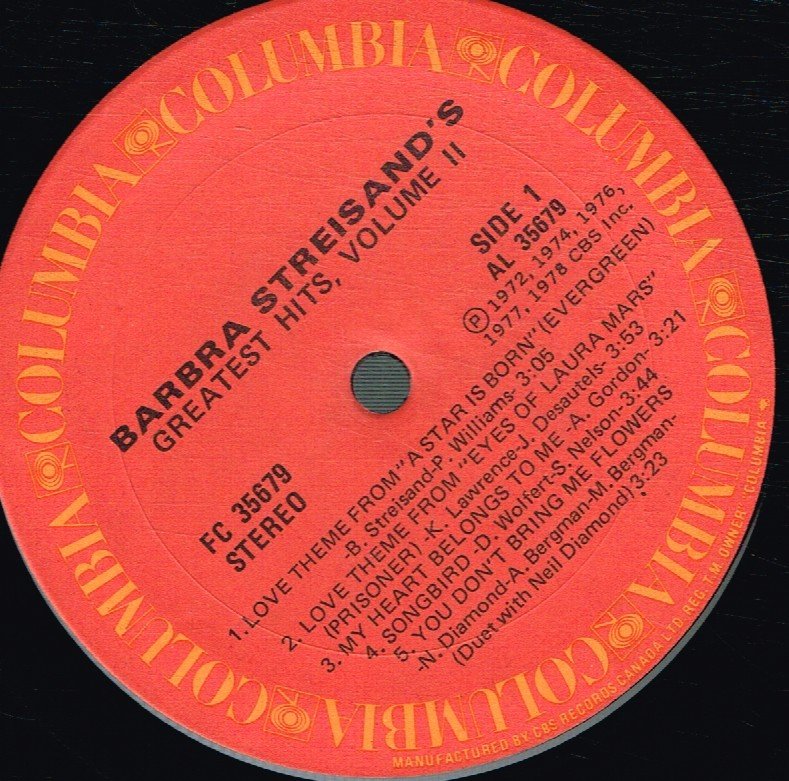 Barbra Streisand - Greatest Hits Volume 2 - Lp