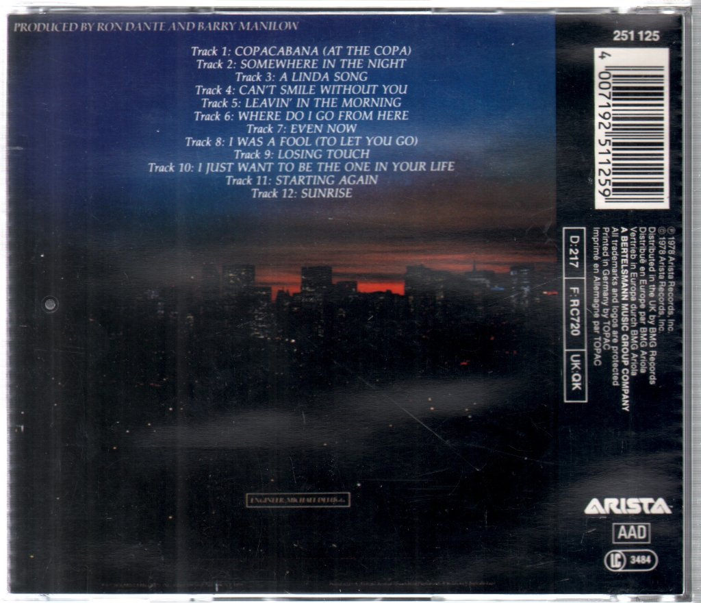 Barry Manilow - Even Now - Cd