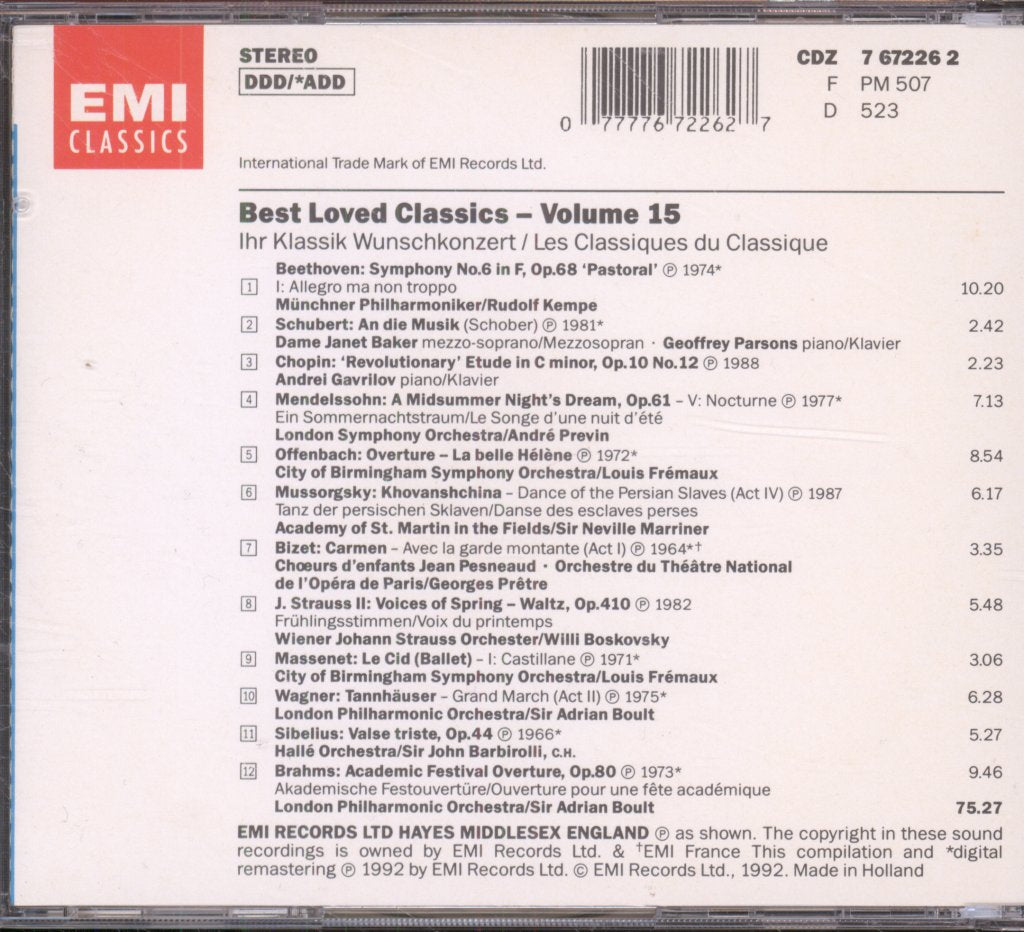 Various Artists - Best-Loved Classics 15 - Cd