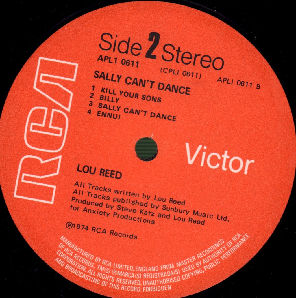 Lou Reed - Sally Can't Dance - Lp