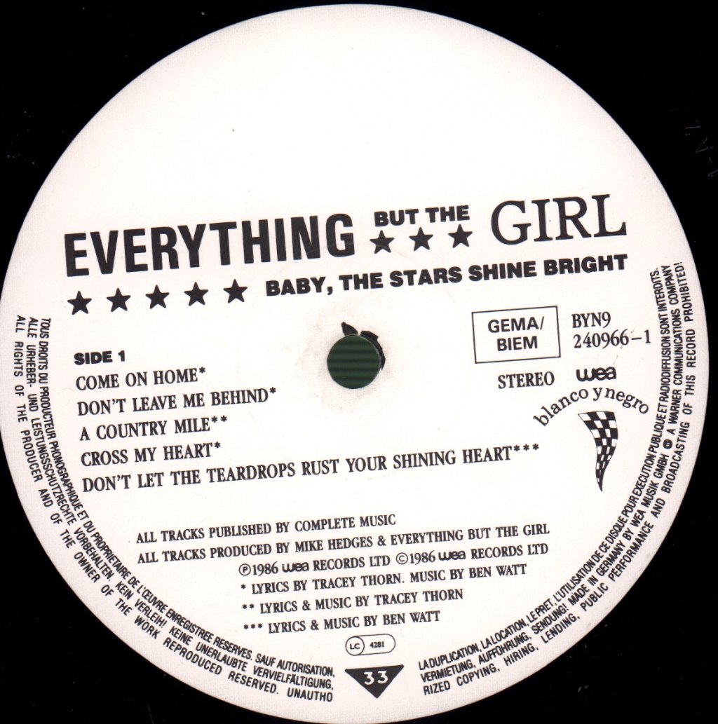 Everything But The Girl - Baby The Stars Shine Bright - Lp