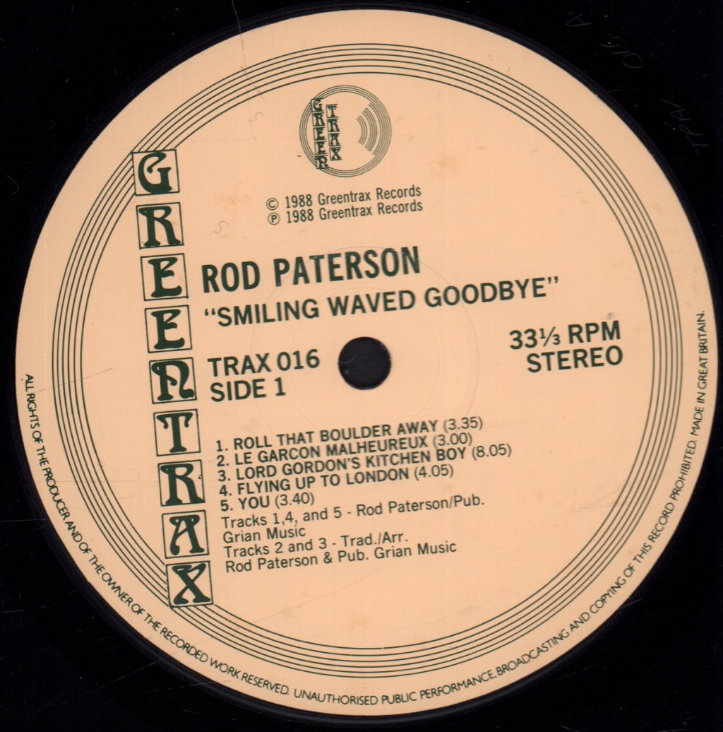 Rod Paterson - Smiling Waved Goodbye - Lp