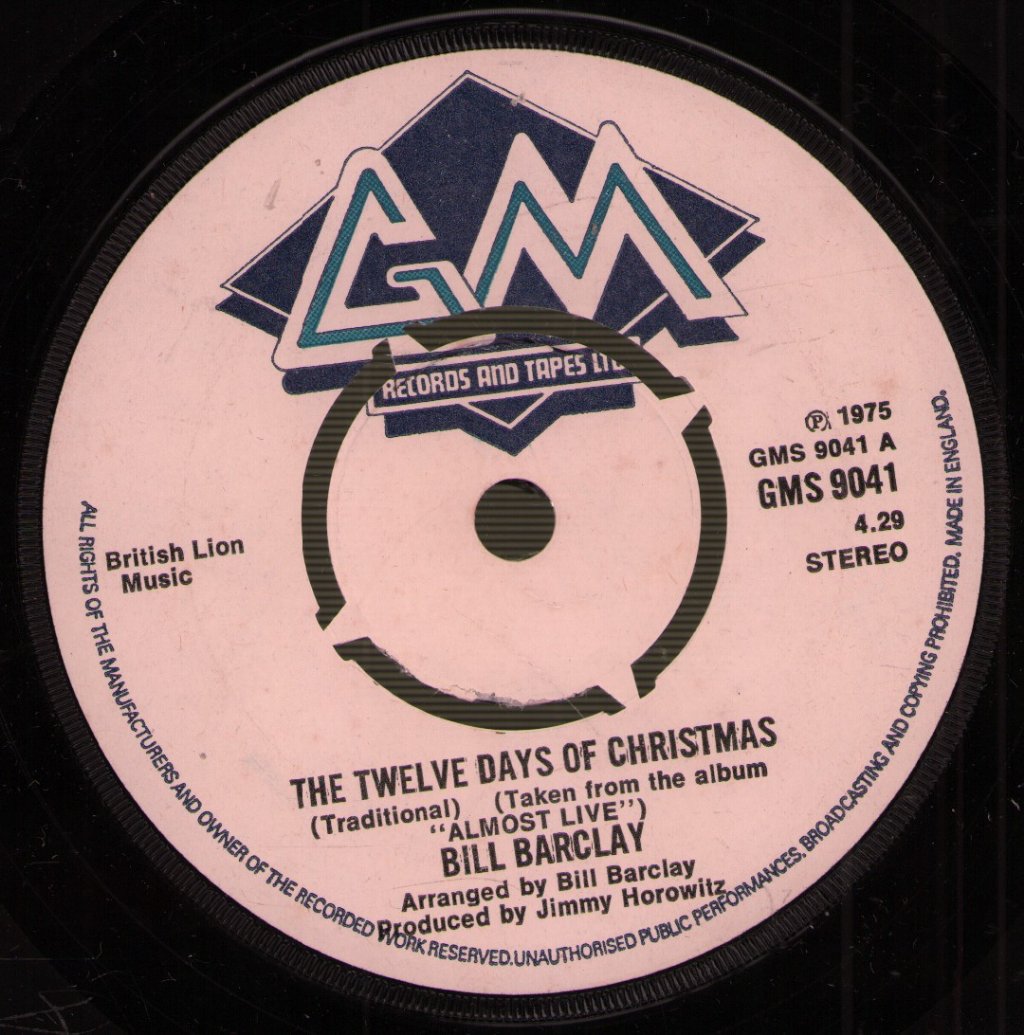 Bill Barclay - Twelve Days Of Christmas - 7 Inch