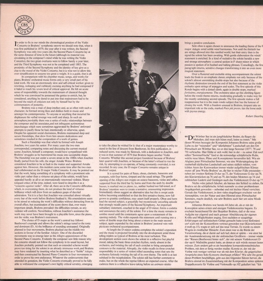 Isaac Stern / Zubin Mehta / New York Philharmonic - Brahms - Violin Concerto - Lp