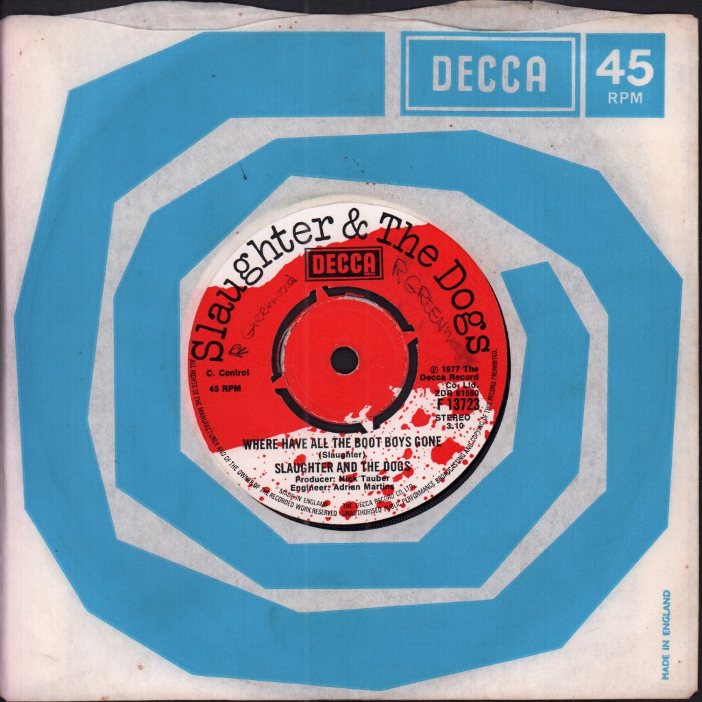 Slaughter And The Dogs - Where Have All The Boot Boys Gone - 7 Inch