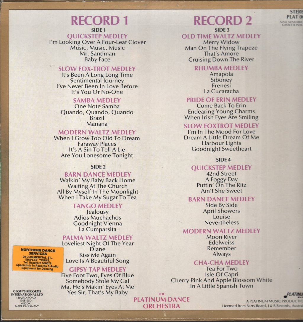 Platinum Dance Orchestra - Strict Tempo - Double Lp
