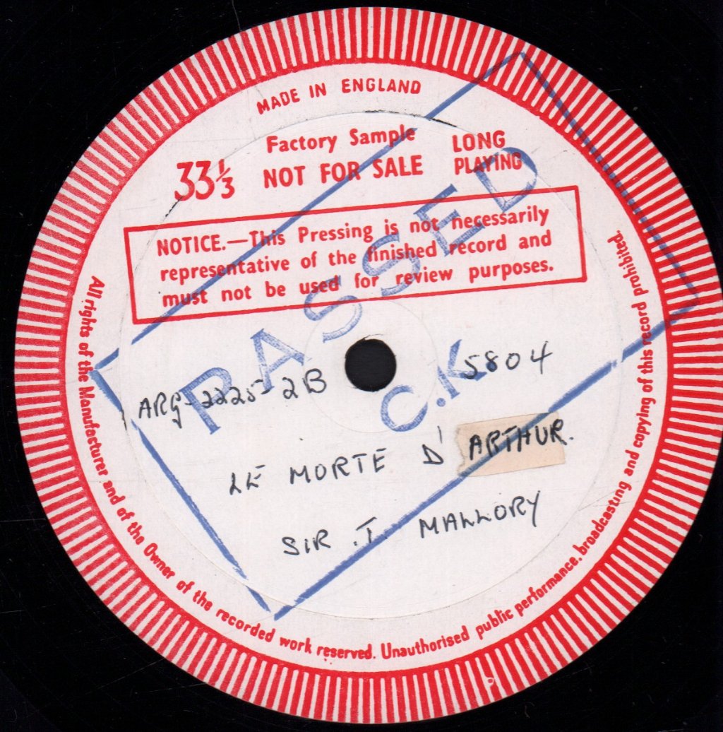 Thomas Malory - Le Morte D'Arthur - Lp