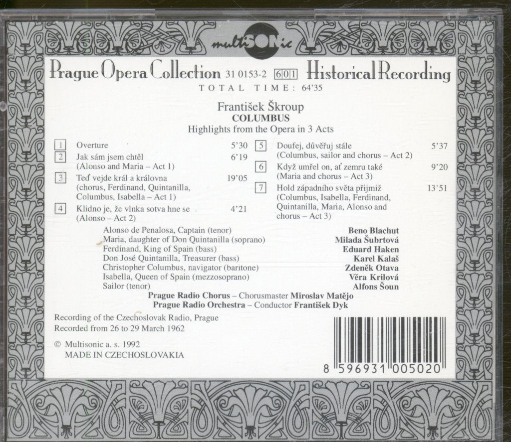 Prague Radio Orchestra - František Škroup - Columbus (highlights) - Cd