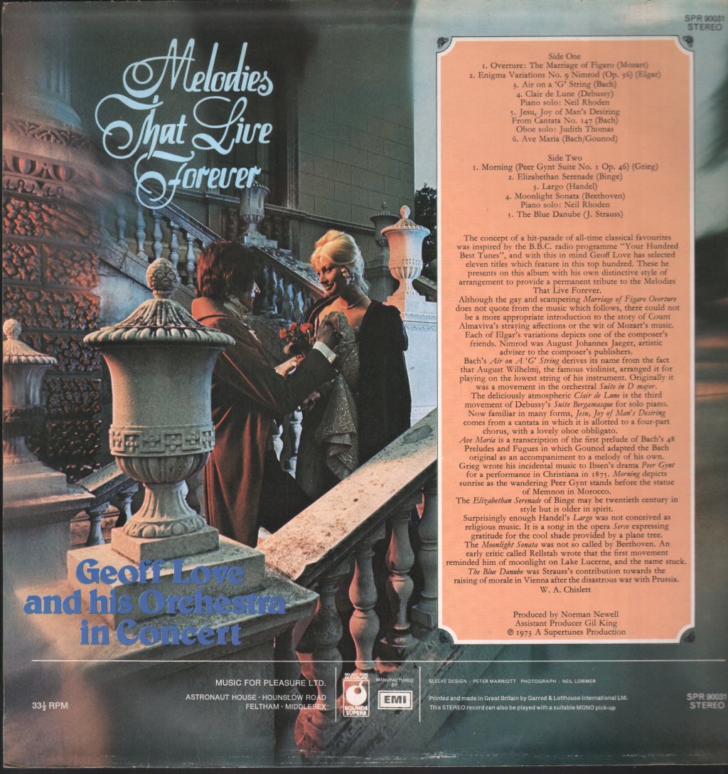 Geoff Love And His Orchestra - Melodies That Love Forever - Lp