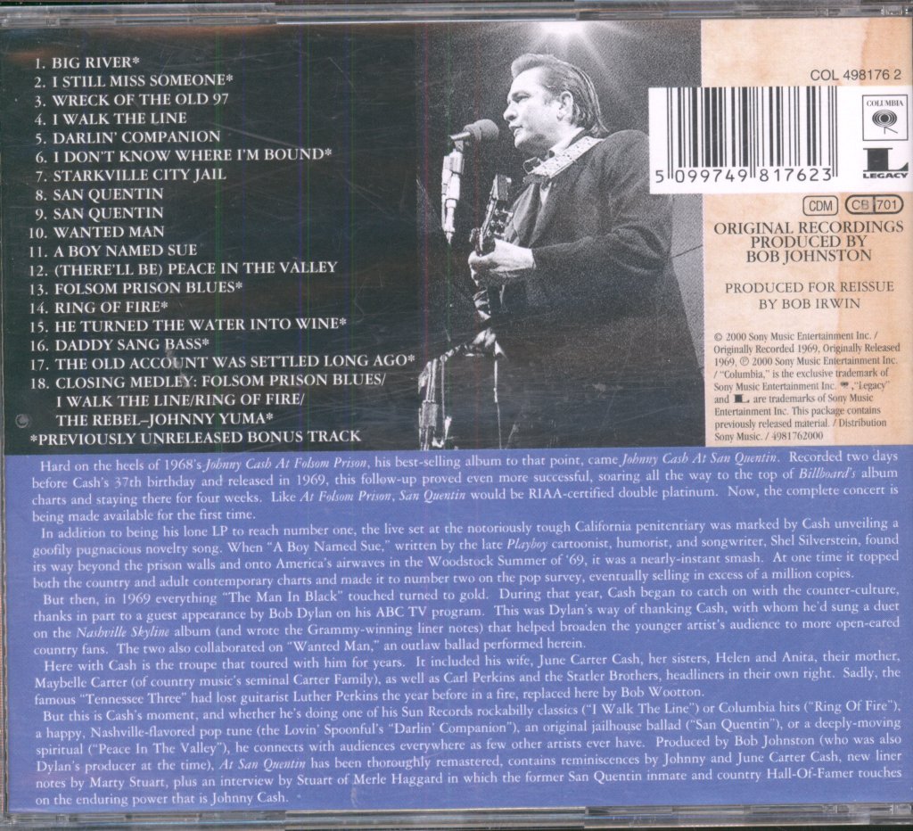 Johnny Cash - At San Quentin (The Complete 1969 Concert) - Cd