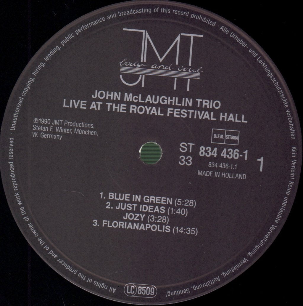 John Mclaughlin Trio - Live At The Royal Festival Hall - Lp
