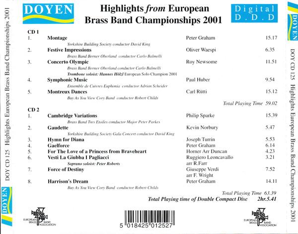 Various Artists - European Brass Band Championships 2001 - Cd