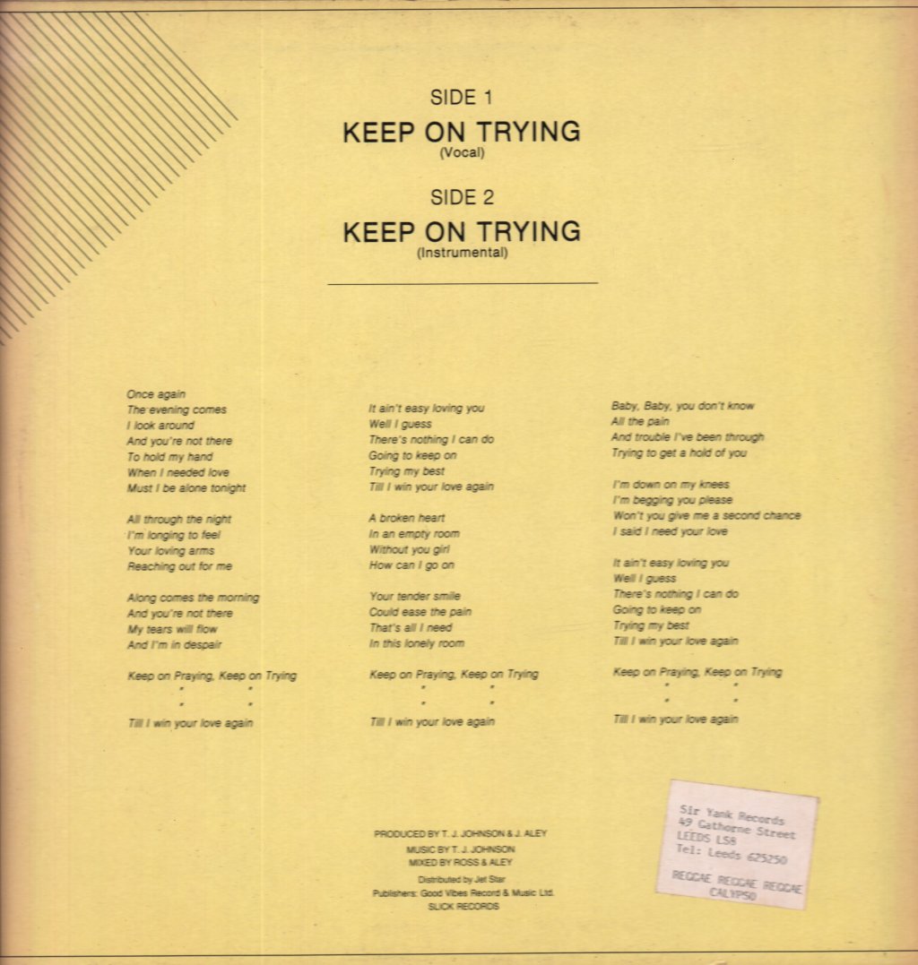 Prince Aley - Keep On Trying - 12 Inch