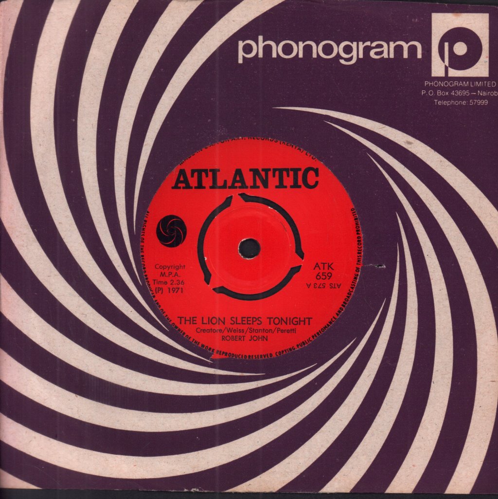 Robert John - Lion Sleeps Tonight - 7 Inch