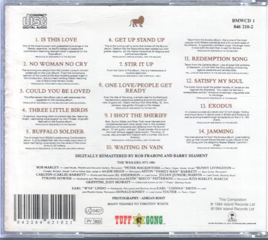 Bob Marley And The Wailers - Legend - Cd