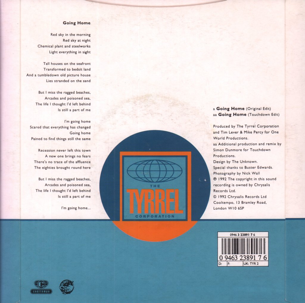 Tyrrel Corporation - Going Home - 7 Inch