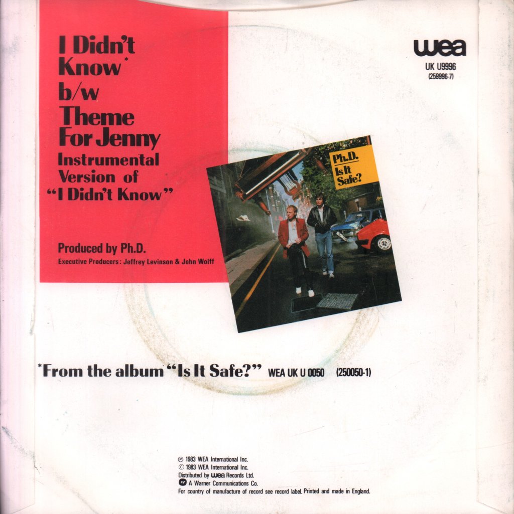 Ph.D. - I Didn't Know - 7 Inch