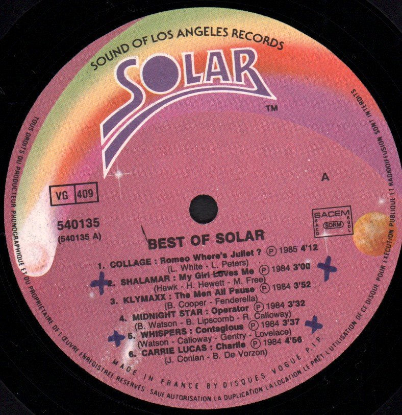 Various Artists - Best Of Solar - Lp