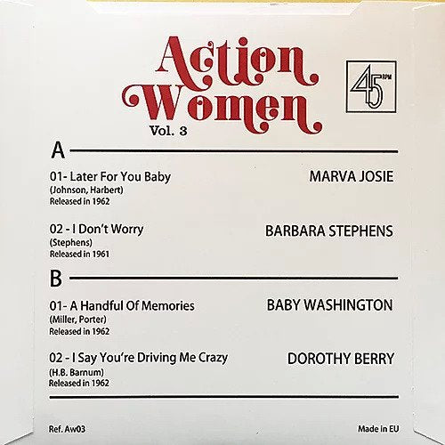 Various Artists - Action Women: A Female Soul Rhythm & Blues Explosion! Vol. 3 - 7 Inch
