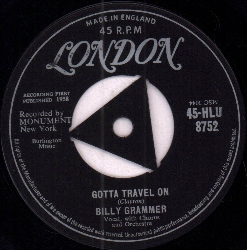 Billy Grammer - Gotta Travel On - 7 Inch