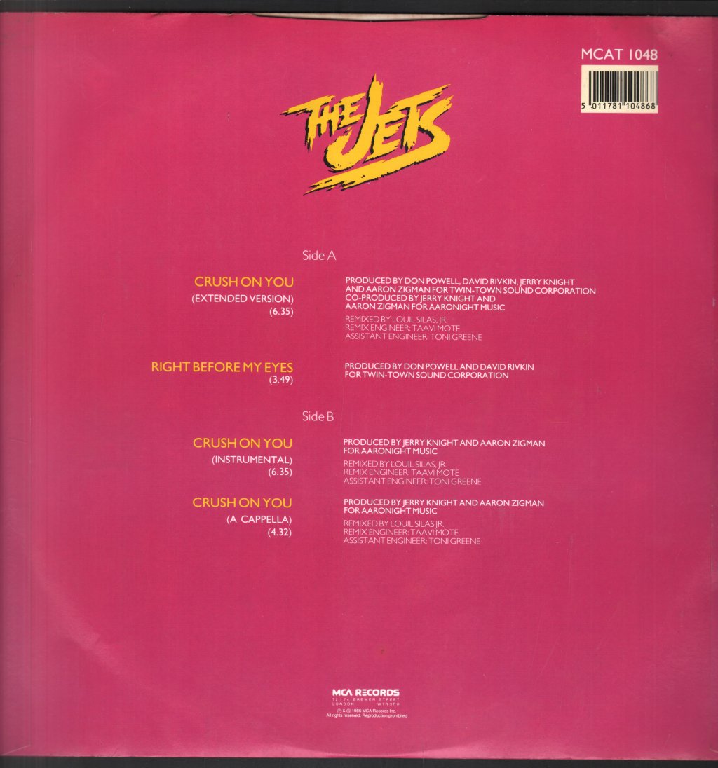 Jets (80'S Pop) - Crush On You - 12 Inch