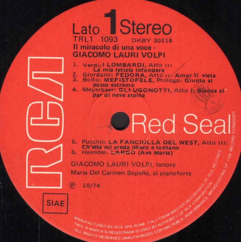 Giacomo Lauri-Volpi - Il Miracolo Di Una Voce - Lp