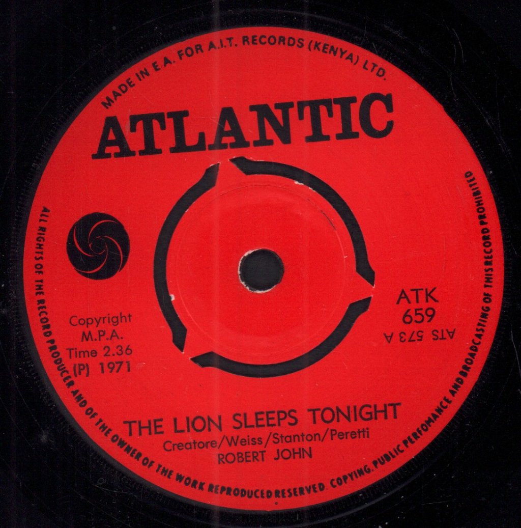 Robert John - Lion Sleeps Tonight - 7 Inch