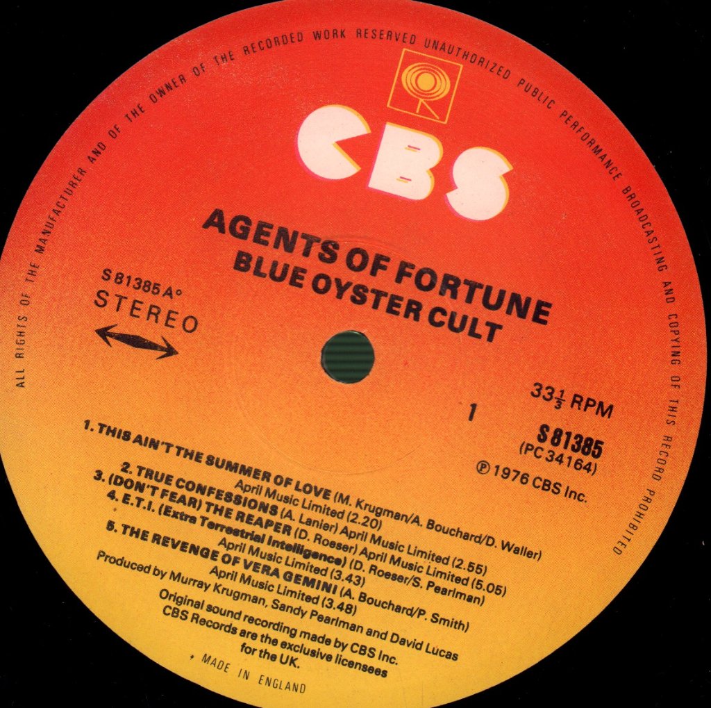 Blue Oyster Cult - Agents Of Fortune - Lp