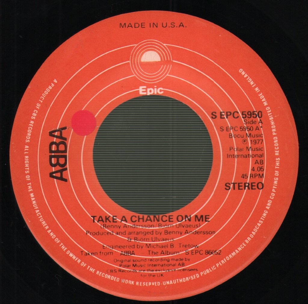 ABBA - Take A Chance On Me / I'm A Marionette - 7 Inch