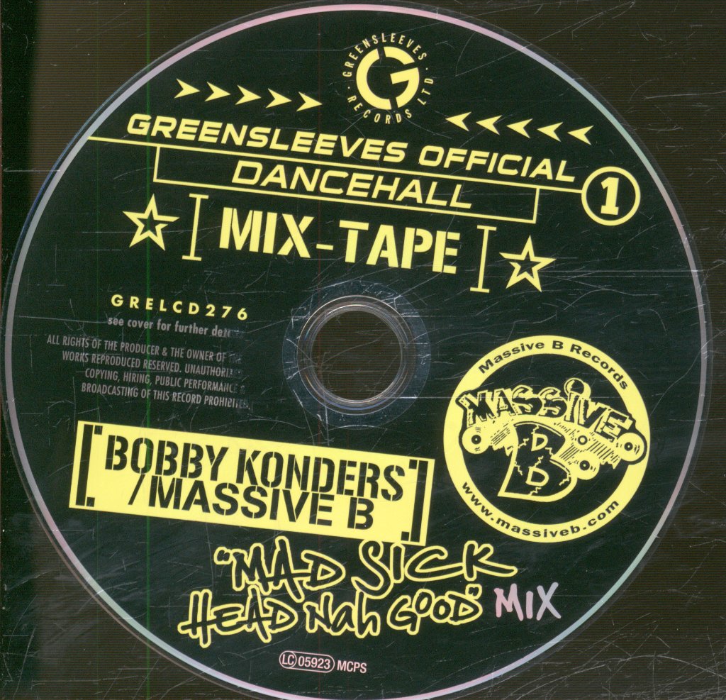 Various Artists - Greensleeves Official Dancehall Mix-Tape 1 [Bobby Konders / Massive B] "Mad Sick Head Nah Good" Mix - Cd