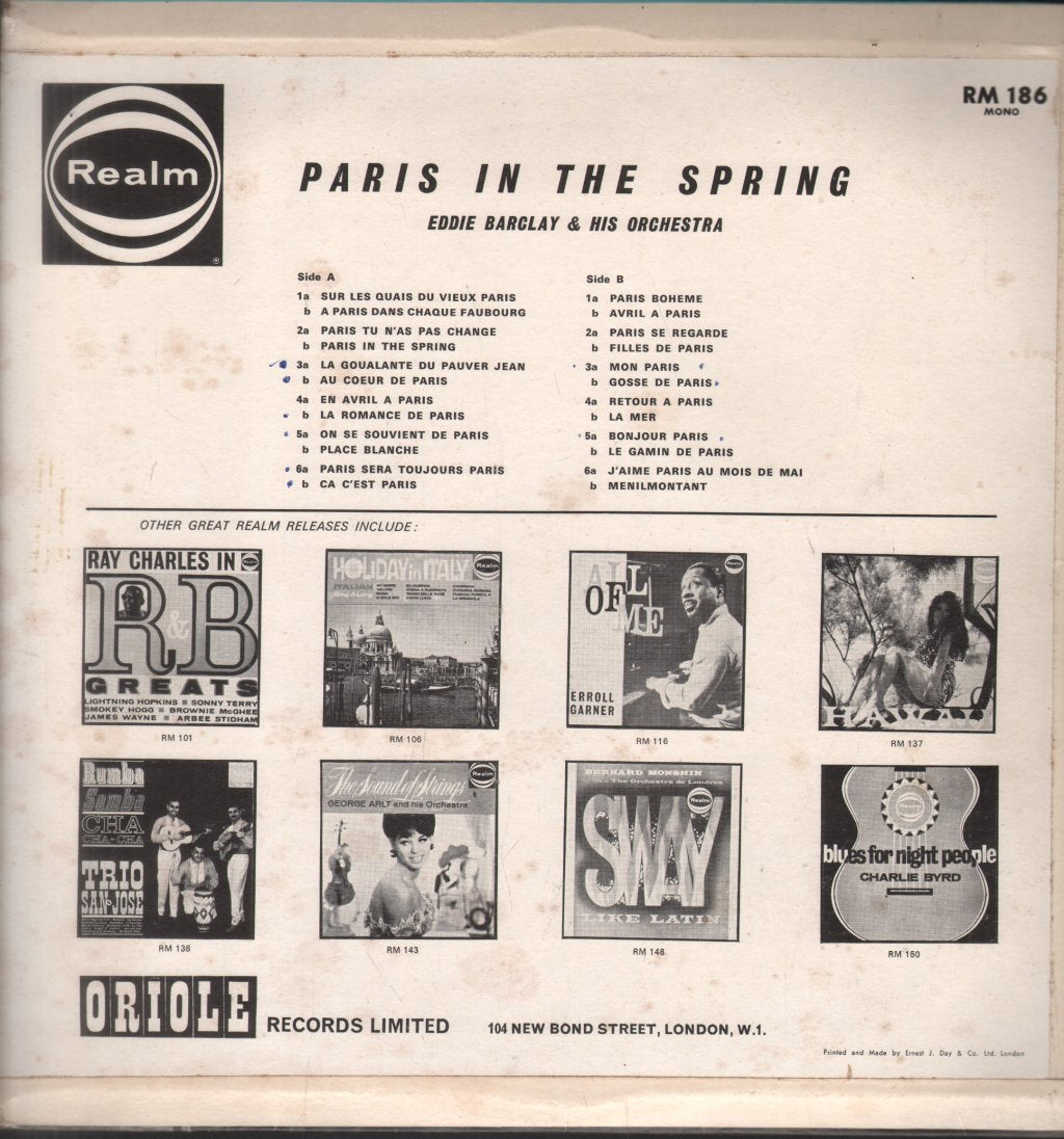 Eddie Barclay And His Orchestra - Paris In The Spring - Lp