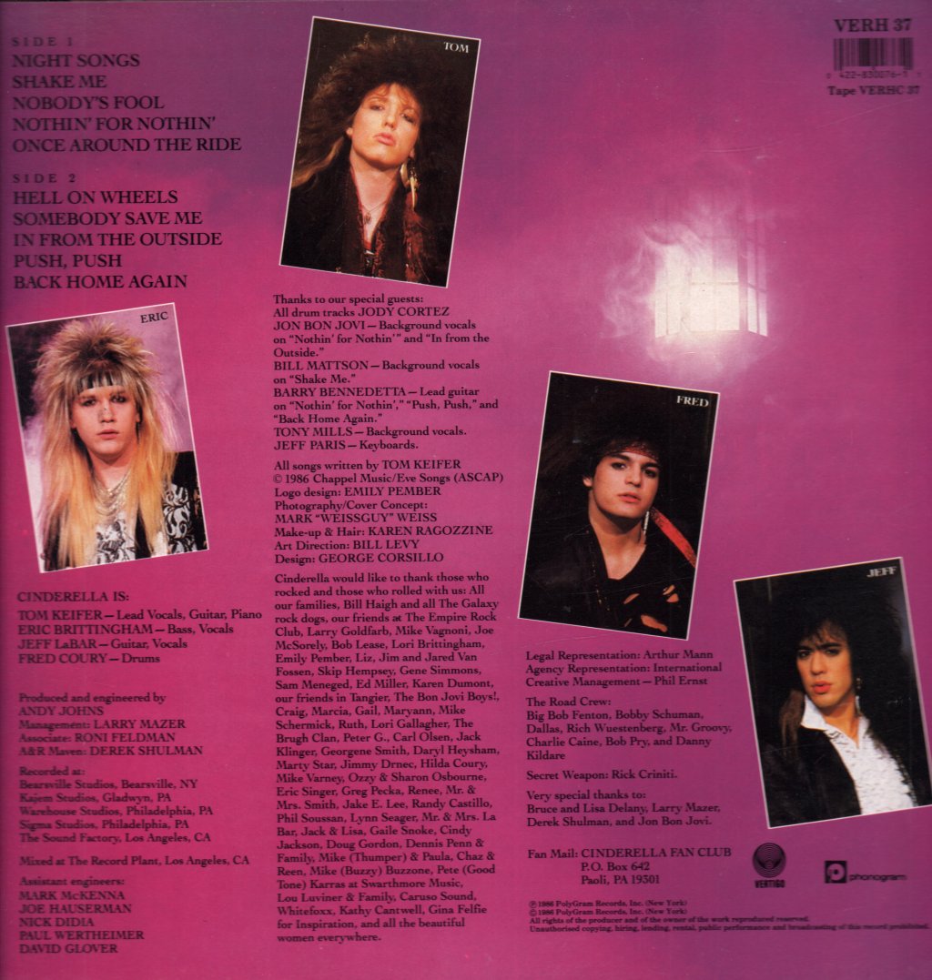 Cinderella - Night Songs - Lp
