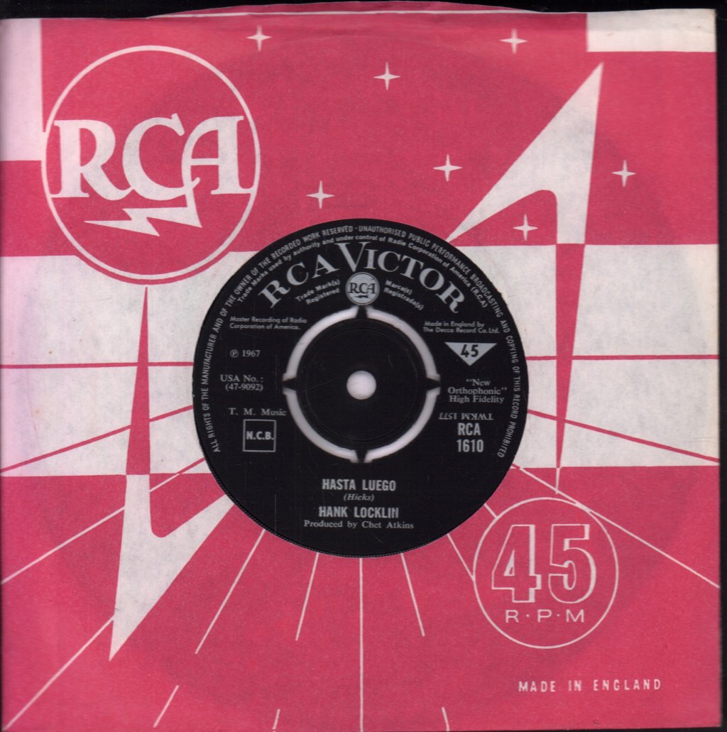 Hank Locklin - Hasta Luego - 7 Inch