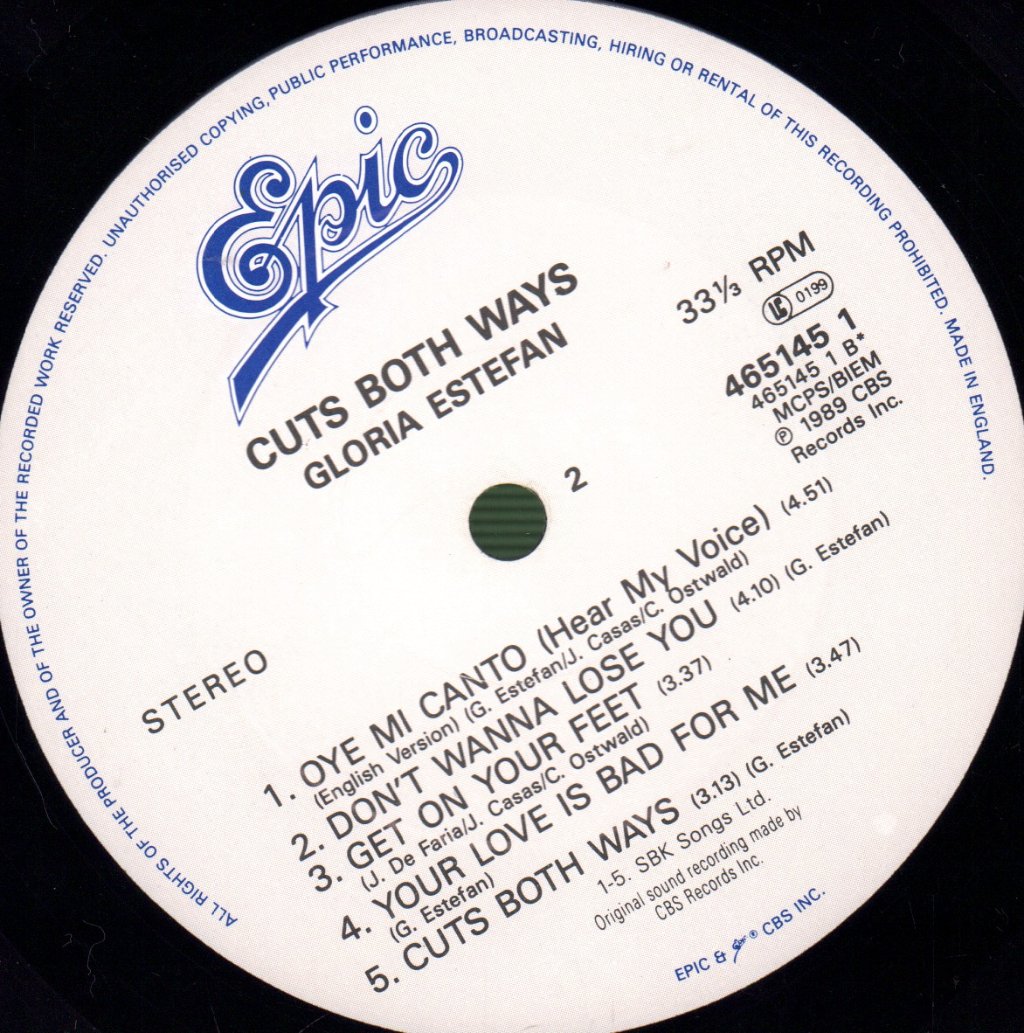 Gloria Estefan - Cuts Both Ways - Lp