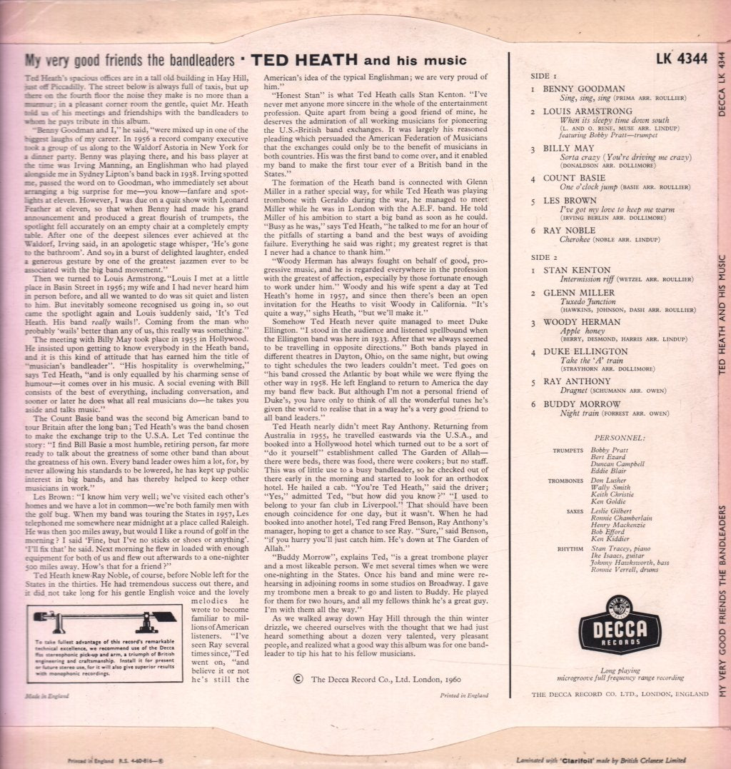 Ted Heath And His Music - My Very Good Friends The Bandleaders - Lp