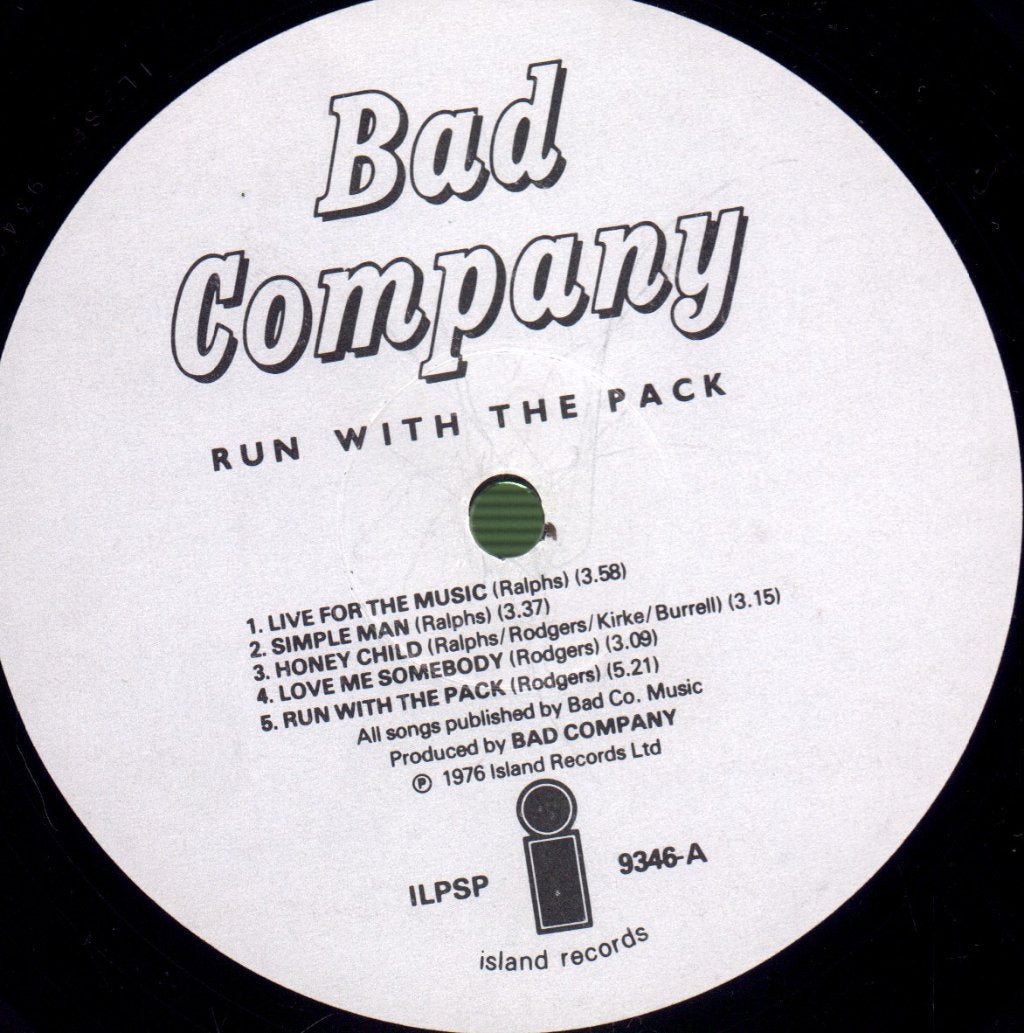 Bad Company - Run With The Pack - Lp