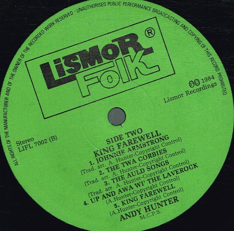 Andy Hunter - King Fareweel - Lp