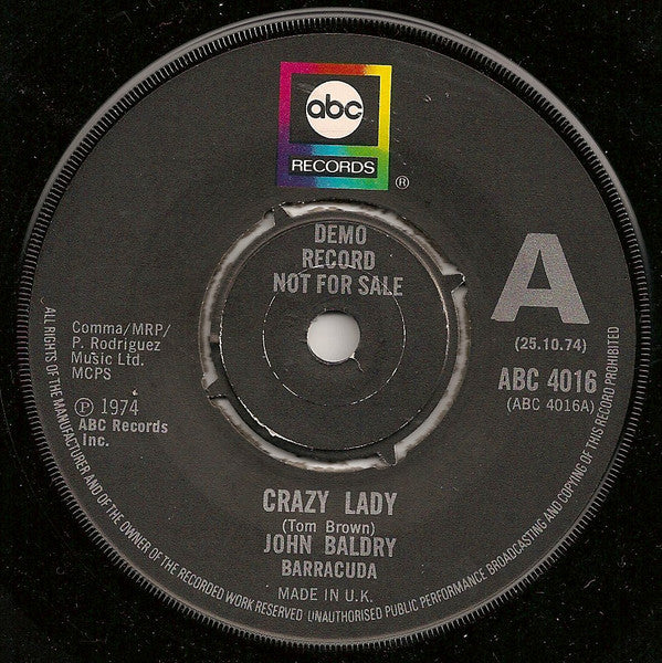 john baldry barracuda - Crazy Lady - 7 Inch