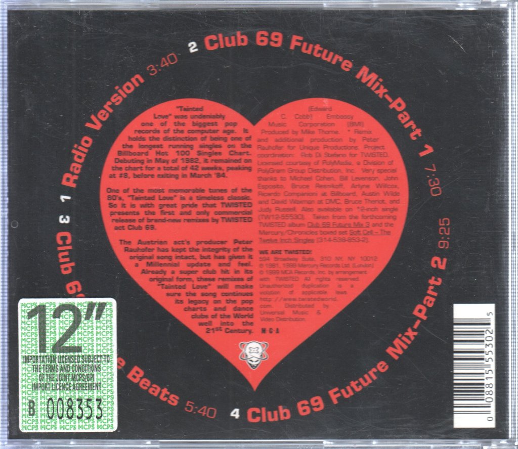 Soft Cell Vs Club 69 - Tainted Love - Cd