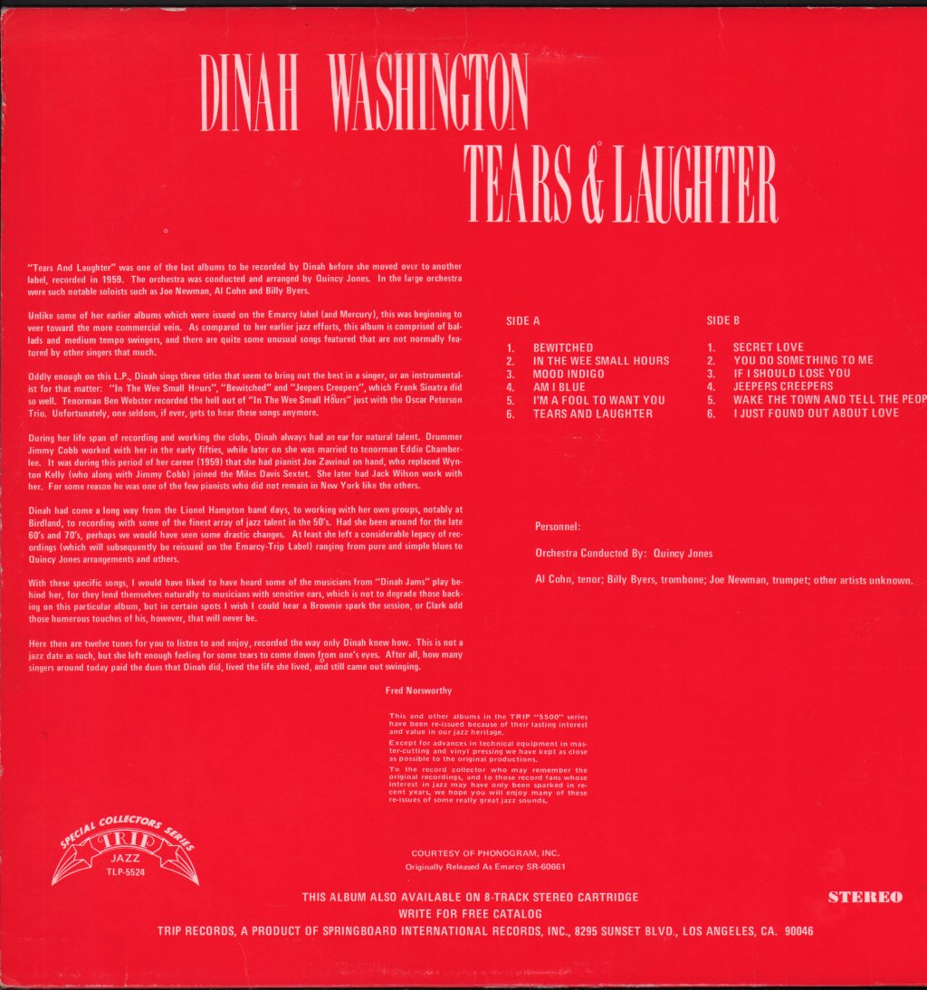 Dinah Washington - Tears And Laughter - Lp