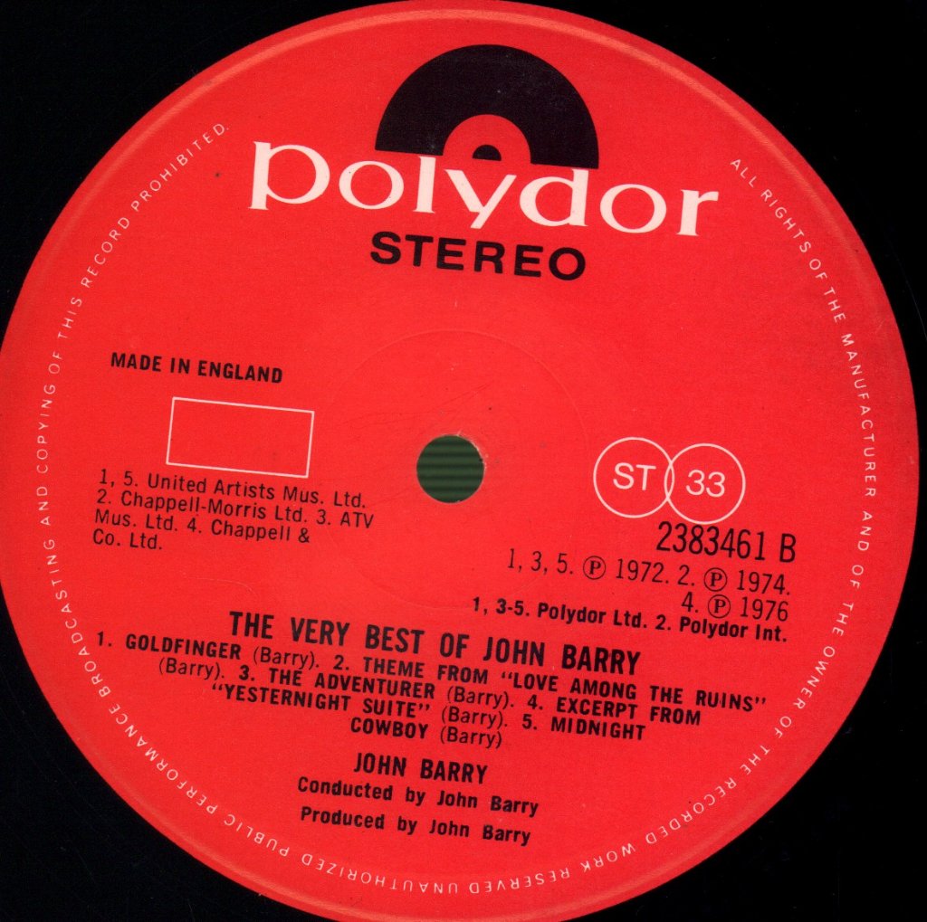 John Barry - Very Best Of John Barry - Lp