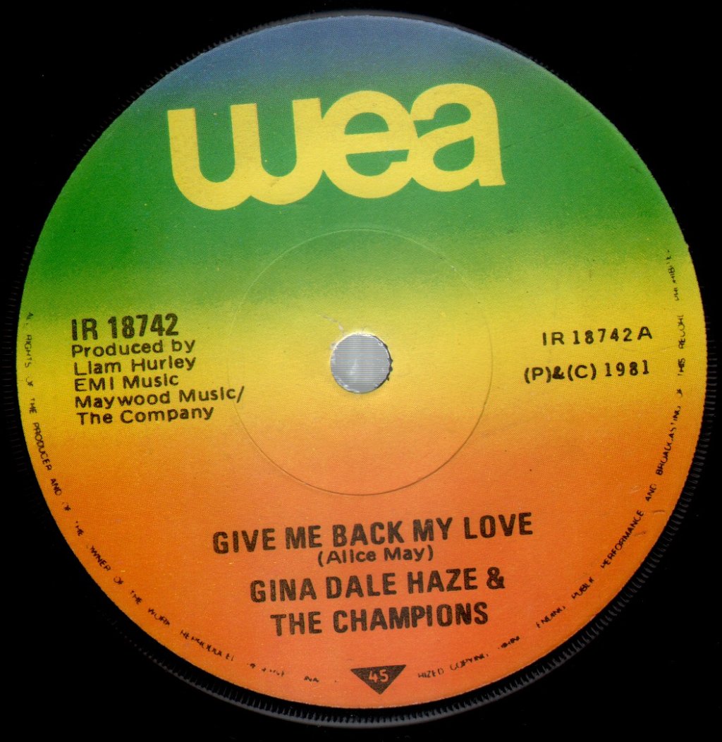 Gina Dale Haze And The Champions - Give Me Back My Love - 7 Inch
