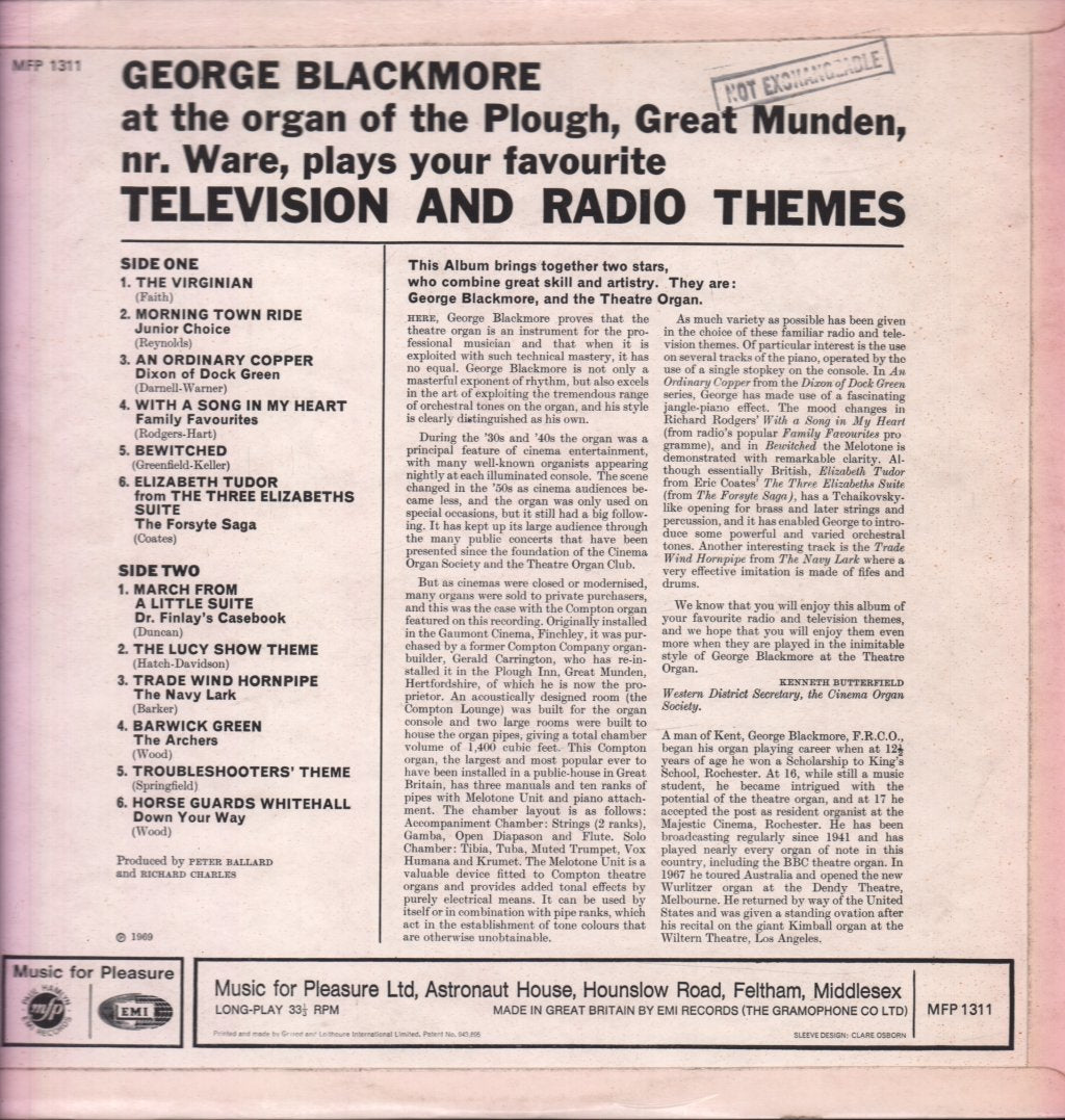 George Blackmore - Television And Radio Themes - Lp