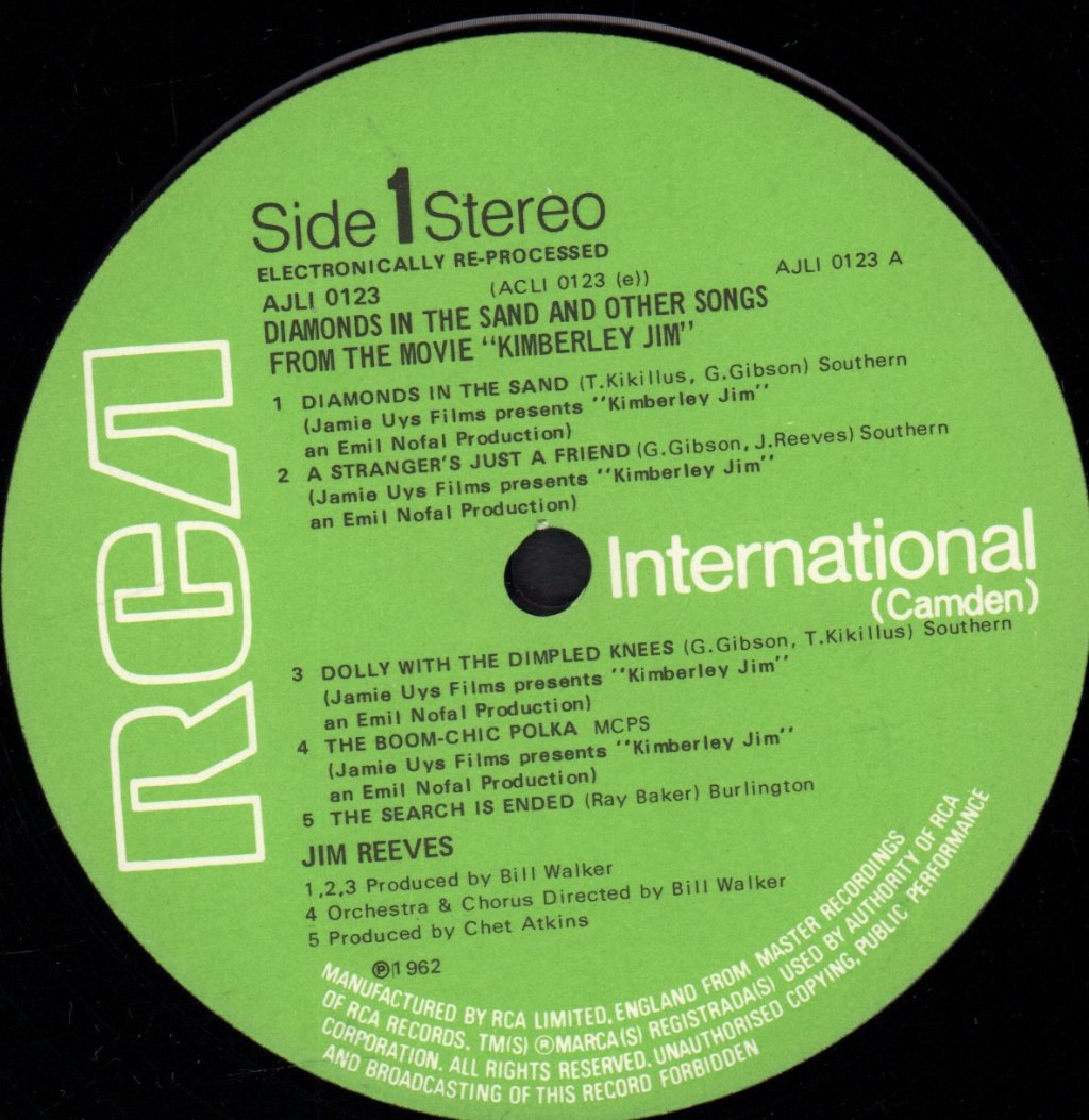 Jim Reeves - Diamonds In The Sand - Lp