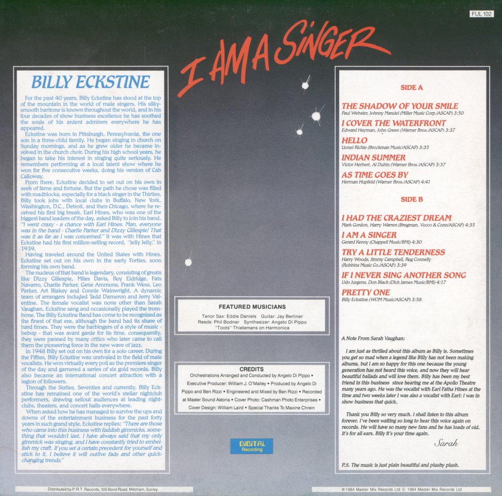 Billy Eckstine - I Am A Singer - Lp
