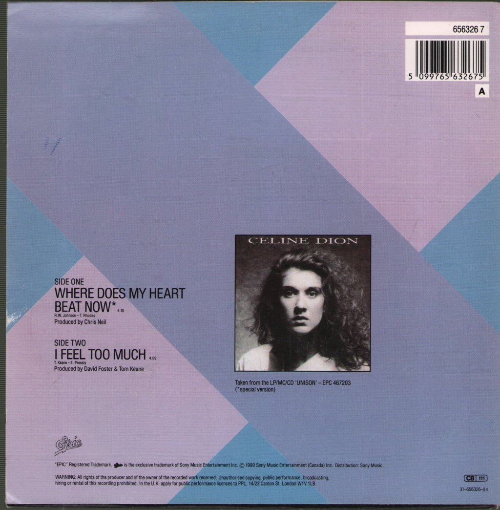 Celine Dion - Where Does My Heart Beat Now - 7 Inch