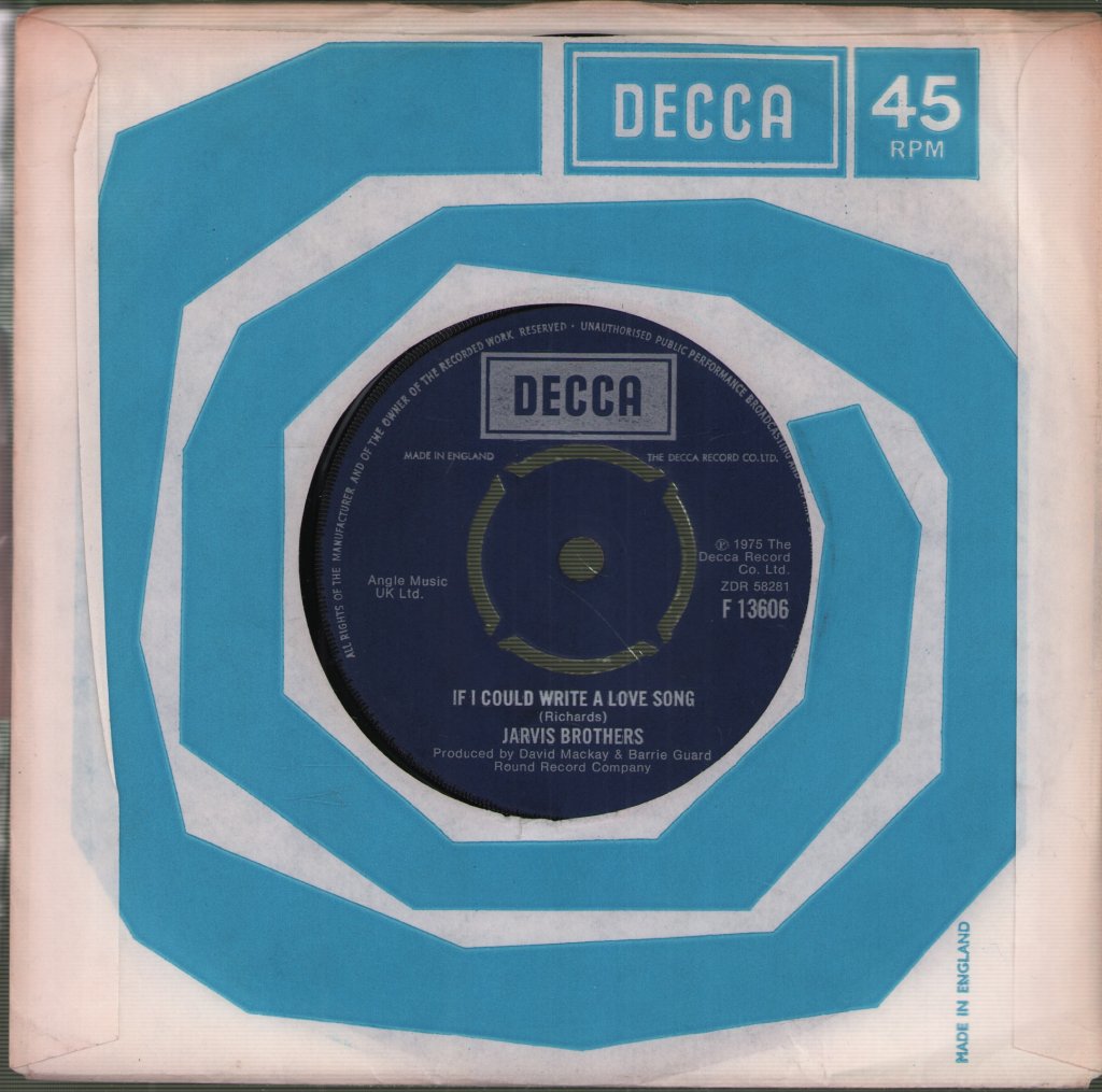 Jarvis Brothers - If I Could Write A Love Song - 7 Inch
