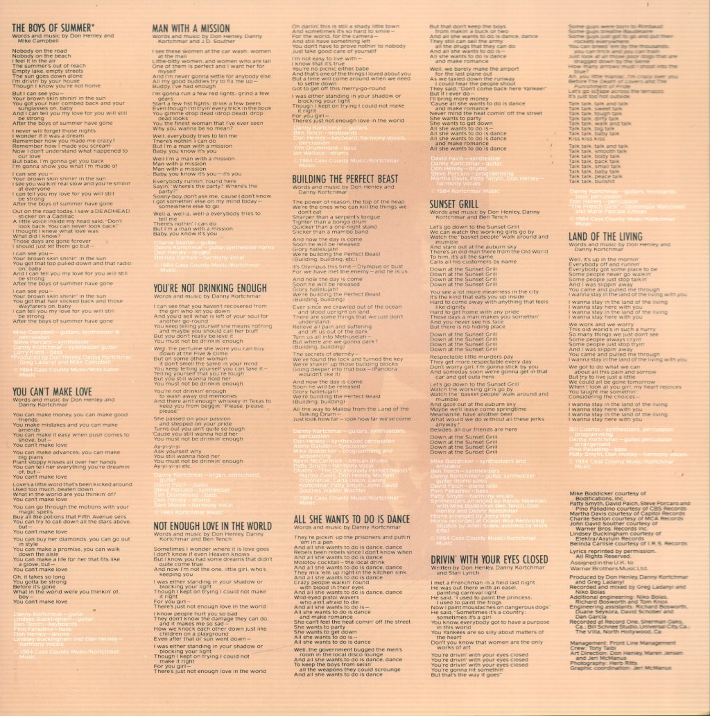 Don Henley - Building The Perfect Beast - Lp