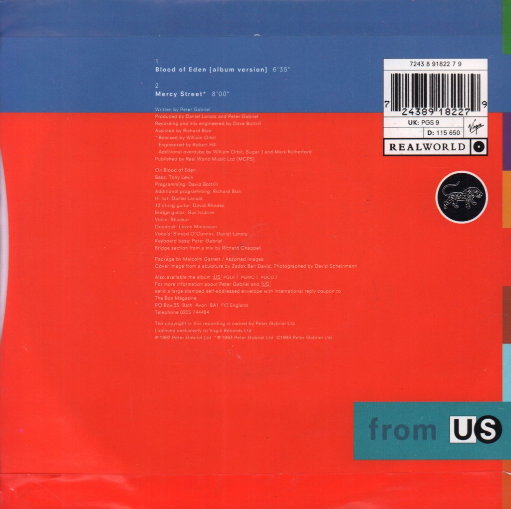 Peter Gabriel - Blood Of Eden - 7 Inch